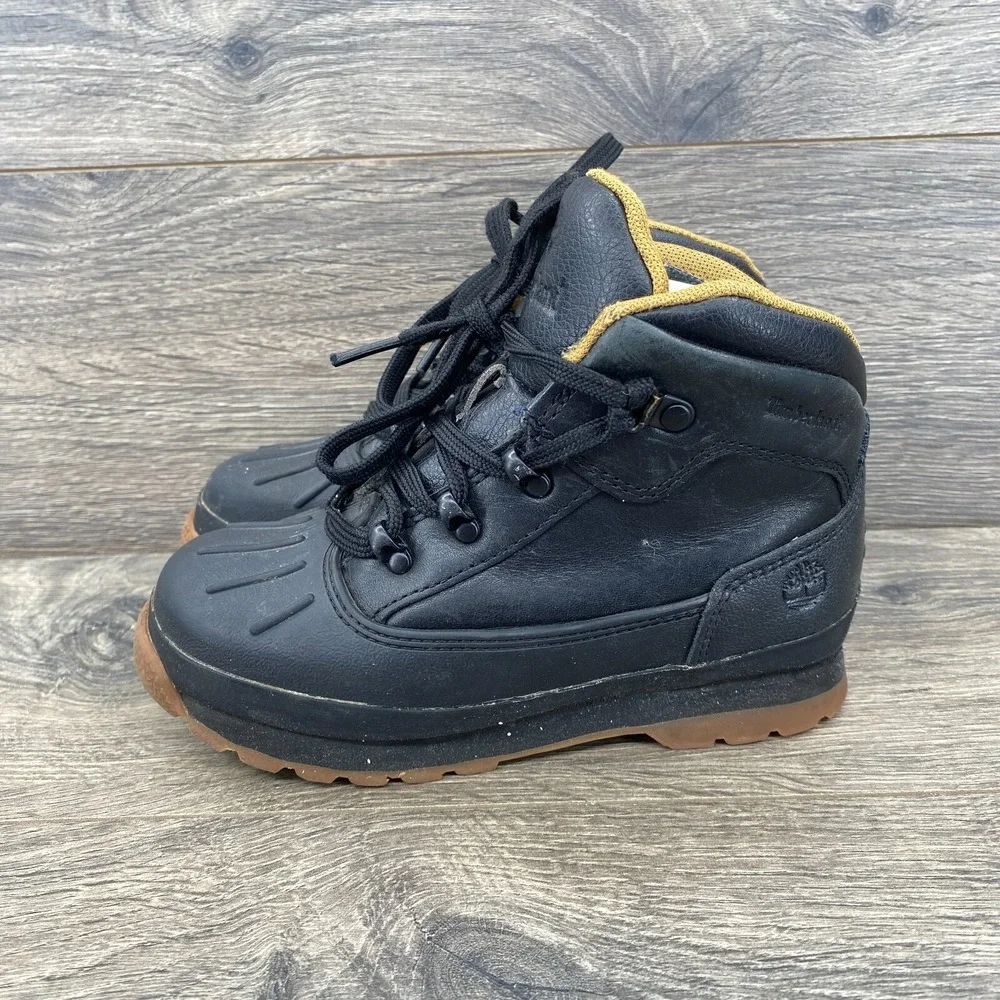 Timberland Euro Hiker Shell Junior Hiking Boots Kids Boy's‎ Size 12 Black A1NJF
